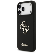 „Guess“ silikoninis „Big 4G Script“ dėklas, skirtas „iPhone 17 Pro Max“ – juodas