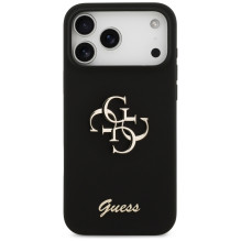 „Guess“ silikoninis „Big 4G Script“ dėklas, skirtas „iPhone 17 Pro Max“ – juodas