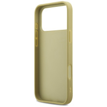„Guess“ fiksuoto blizgučių dizaino „iPhone 17 Pro Max“ dėklas – auksinis