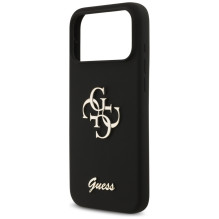 „Guess“ silikoninis „Big 4G Script“ dėklas, skirtas „iPhone 17 Pro Max“ – juodas
