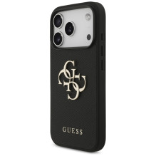 „Guess Grained Big 4G Classic Logo“ dėklas, skirtas „iPhone 17 Pro“ – juodas