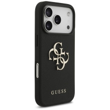 „Guess Grained Big 4G Classic Logo“ dėklas, skirtas „iPhone 17 Pro“ – juodas