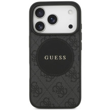 „Guess 4G Circle Classic Logo MagSafe“ dėklas, skirtas „iPhone 17 Pro“ – juodas