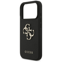 „Guess Grained Big 4G Classic Logo“ dėklas, skirtas „iPhone 17 Pro“ – juodas