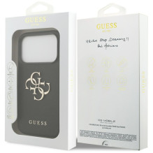 „Guess Grained Big 4G Classic Logo“ dėklas, skirtas „iPhone 17 Pro“ – juodas