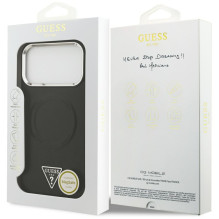 „Guess“ trikampio formos logotipo „MagSafe“ dėklas, skirtas „iPhone 17 Pro“ – juodas