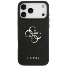 „Guess Grained Big 4G Classic Logo“ dėklas, skirtas „iPhone 17 Pro Max“ – juodas