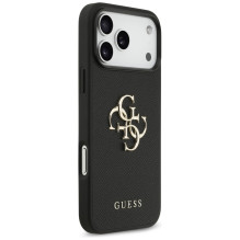 „Guess Grained Big 4G Classic Logo“ dėklas, skirtas „iPhone 17 Pro Max“ – juodas