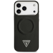 „Guess“ trikampio formos logotipo „MagSafe“ dėklas, skirtas „iPhone 17 Pro Max“ – juodas