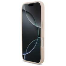 „Guess“ grūdėtas didelis 4G ir klasikinis logotipas iPhone 17 Pro dėklas – rožinis