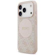 „Guess 4G Circle Classic Logo MagSafe“ dėklas, skirtas „iPhone 17 Pro“ – rožinis