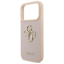 Guess Grained Big 4G &amp; Classic Logo iPhone 17 Pro Case - Pink