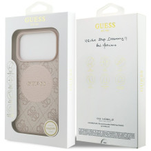 „Guess 4G Circle Classic Logo MagSafe“ dėklas, skirtas „iPhone 17 Pro“ – rožinis