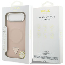 „Guess“ trikampio logotipo „MagSafe“ dėklas, skirtas „iPhone Air“ – rožinis