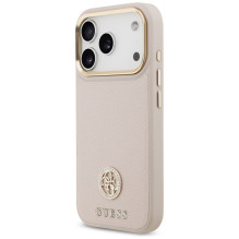 „Guess“ grūdėto Strass logotipo „MagSafe“ dėklas, skirtas „iPhone 17 Pro“ – rožinis