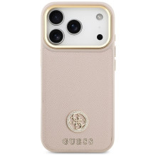 „Guess“ grūdėto Strass logotipo „MagSafe“ dėklas, skirtas „iPhone 17 Pro“ – rožinis