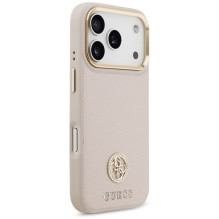 Guess Grained Strass Logo MagSafe case for iPhone 17 Pro - pink