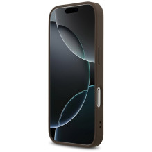 „Guess“ odinis 4G trikampio formos Strass MagSafe dėklas, skirtas iPhone 17 Pro – rudas