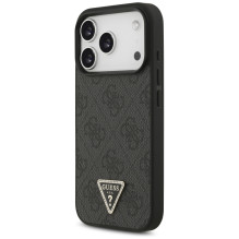 „Guess“ odinis 4G trikampio formos Strass MagSafe dėklas, skirtas iPhone 17 Pro – juodas