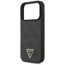 „Guess“ odinis 4G trikampio formos Strass MagSafe dėklas, skirtas iPhone 17 Pro – juodas