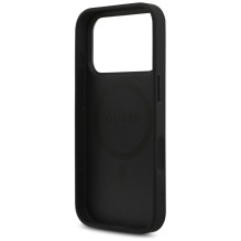 „Guess“ odinis 4G trikampio formos Strass MagSafe dėklas, skirtas iPhone 17 Pro – juodas