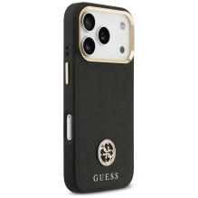 „Guess“ grūdėto Strass logotipo „MagSafe“ dėklas, skirtas „iPhone 17 Pro“ – juodas