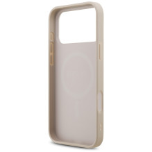 „Guess“ odinis 4G trikampio formos Strass MagSafe dėklas, skirtas iPhone 17 Pro Max – rožinis