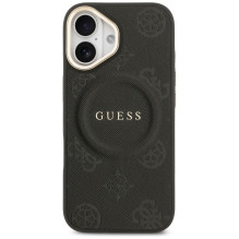 „Guess Peony Hot Stamp MagSafe“ dėklas, skirtas „iPhone 17“ – juodas