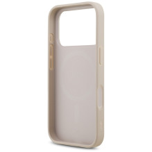 Guess Leather 4G Triangle Strass MagSafe Case for iPhone 17 Pro - Pink