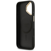 „Guess Peony Hot Stamp MagSafe“ dėklas, skirtas „iPhone 17“ – juodas