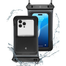 „Spigen A611P“ 2 vnt. vandeniui atsparių dėklų pakuotė – matinės juodos spalvos