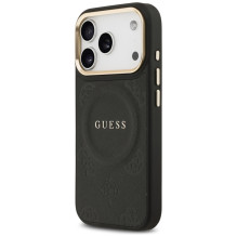 „Guess Peony Hot Stamp MagSafe“ dėklas, skirtas „iPhone 17 Pro“ – juodas