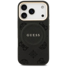 „Guess Peony Hot Stamp MagSafe“ dėklas, skirtas „iPhone 17 Pro“ – juodas