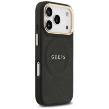 „Guess Peony Hot Stamp MagSafe“ dėklas, skirtas „iPhone 17 Pro“ – juodas