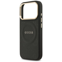 Guess Peony Hot Stamp MagSafe Case for iPhone 17 Pro - Black