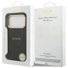 „Guess Peony Hot Stamp MagSafe“ dėklas, skirtas „iPhone 17 Pro“ – juodas