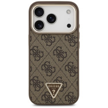 „Guess 4G Triangle Logo MagSafe“ dėklas, skirtas „iPhone 17 Pro“ – rudas ir auksinis