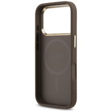 „Guess 4G Triangle Logo MagSafe“ dėklas, skirtas „iPhone 17 Pro“ – rudas ir auksinis