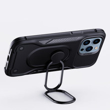 Joyroom Dual Hinge case for iPhone 14 Pro armored case with a stand and a ring holder black