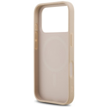 „Guess Saffiano Classic Logo MagSafe“ dėklas, skirtas „iPhone 17 Pro“ – rožinis