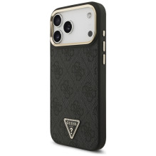 „Guess 4G“ trikampio logotipo „MagSafe“ dėklas, skirtas „iPhone 17 Pro Max“ – juodas ir auksinis
