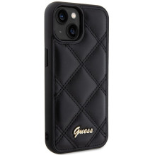 Guess Quilted Metal Logo case for iPhone 15 - black