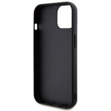 Guess Quilted Metal Logo dėklas, skirtas iPhone 15 - juodas