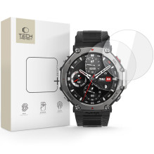 „Tech-Protect Glass Fit+“ 2 grūdinto stiklo pakuotė „Amazfit T-Rex 3 Pro 48mm“ – permatoma