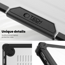 „Tech-Protect SmartShell Pro“ dėklas, skirtas „Macbook Pro 14 M1 / M2 / M3 / M4 / M5“ 2021–2025 m. – juodas ir skaidrus