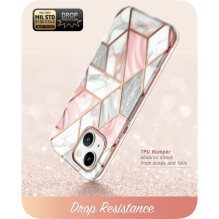 Supcase Cosmo iPhone 14 Plus dėklas – rožinis marmuras