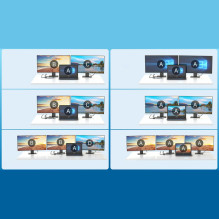 Choetech daugiafunkcis HUB su ekranu 12in1 USB-C į USB-C / USB-A / HDMI / VGA / AUX / SD / TF pilka (HUB-M26)