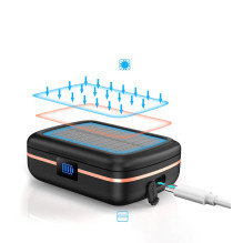 „Choetech TWS“ belaidės ausinės, atsparios vandeniui su saulės kolektoriumi ir įmontuotu 2500 mAh maitinimo bloku, juodo