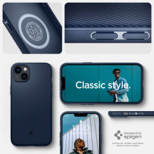 Spigen Mag Armor iPhone 14 Plus dėklas – mėlynas
