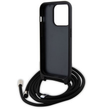 Karl Lagerfeld Crossbody Saffiano Monogram Metal Pin Karl Choupette Dėklas, skirtas iPhone 15 Pro – juodas